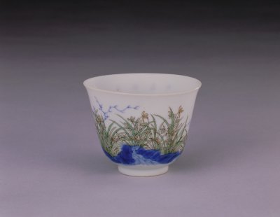 Colorful floral cup in December
