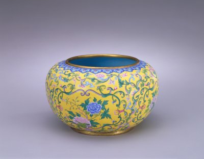 Painted enamel bowl