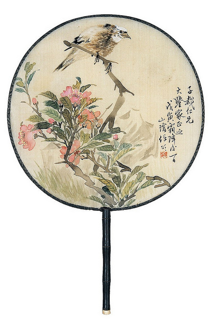 清-任伯年-花鸟团扇